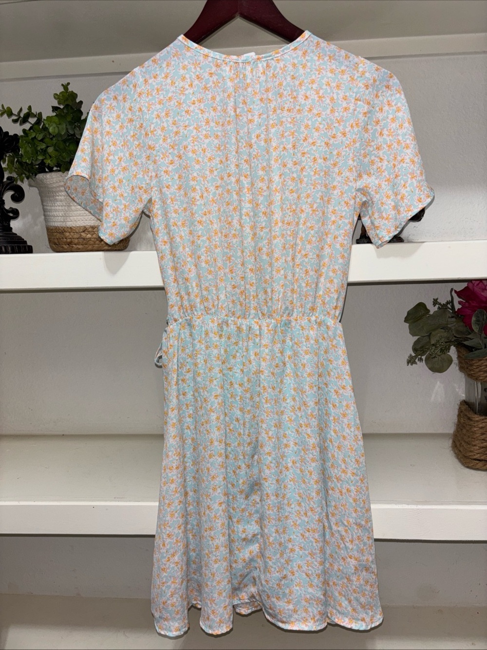 Sienna Sky Women’s Pink And Blue Floral Dress With Bow Detail Size XS - Picture 2 of 7